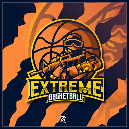 Extreme basketball logo vector