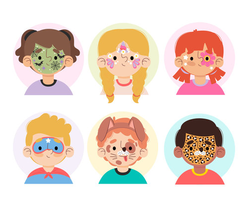 Face painting illustration vector