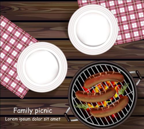 Family picnic vector