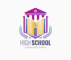 Famous school logo design vector