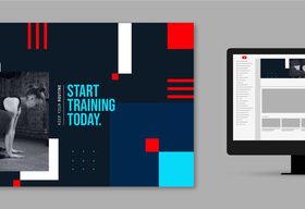 Flat gym youtube channel art vector