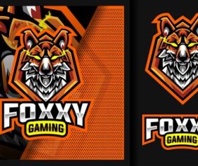 Foxxy red fox gaming mascot logo vector