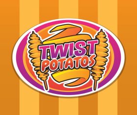 Fried twist tornado potatos logo design vector