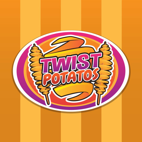 Fried twist tornado potatos logo design vector