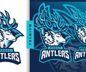 Frost antlers american football gaming mascot logo vecto