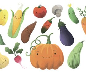 Fruits and vegetables clipart vector