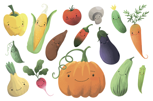 Fruits and vegetables clipart vector