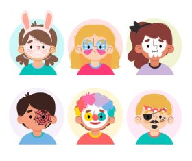 Funny kids makeup illustration vector