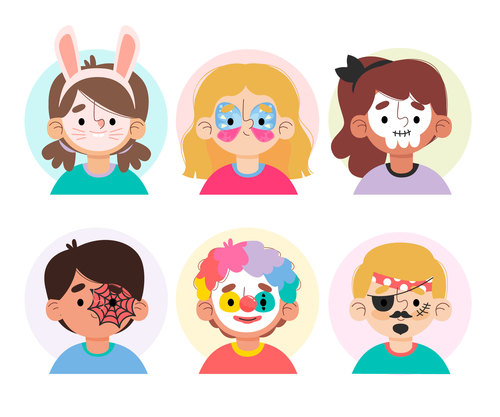 Funny kids makeup illustration vector