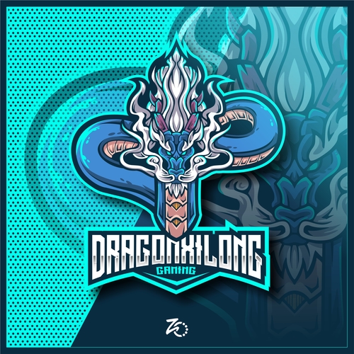 Game logo dragon vector