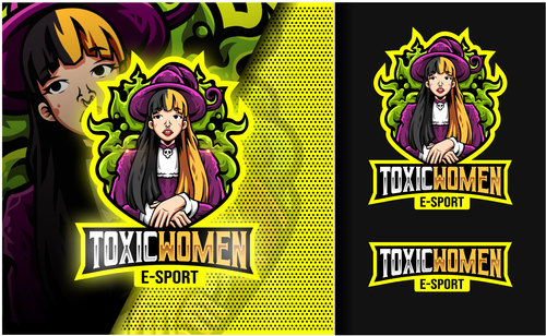 Girl toxic mascot logo vector