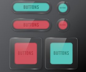 Glass texture website button design vector