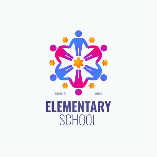 Gradient school logo design vector
