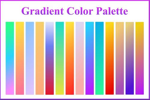 Green gradient color palette vector