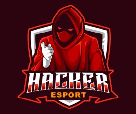 Hacker Esport logo design vector