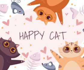 Happy cat illustration vector