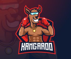 Kangaroo mascot logo vector