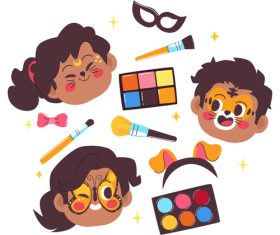 Kids makeup illustration vector
