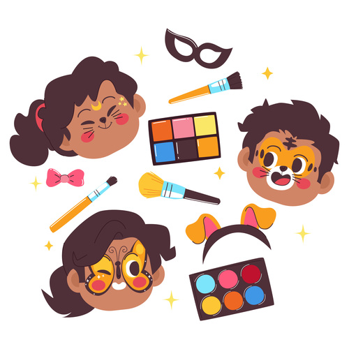 Kids makeup illustration vector