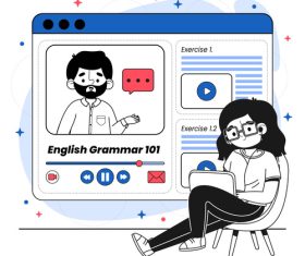 Learn English illustration vector