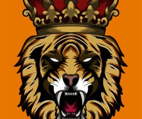 Lion with crown vector