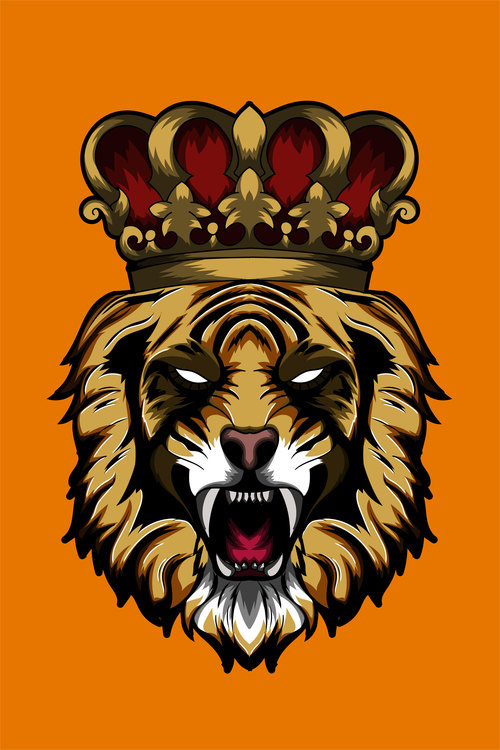 Lion with crown vector