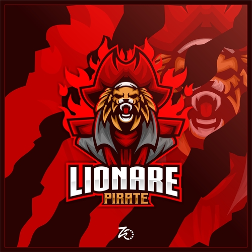 Lions pirate icon vector