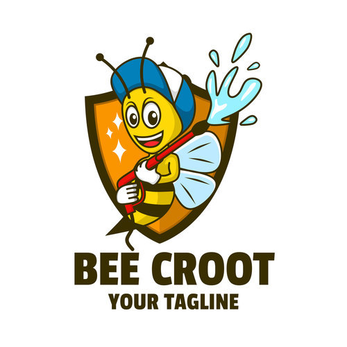 Little bee cartoon illustration vector
