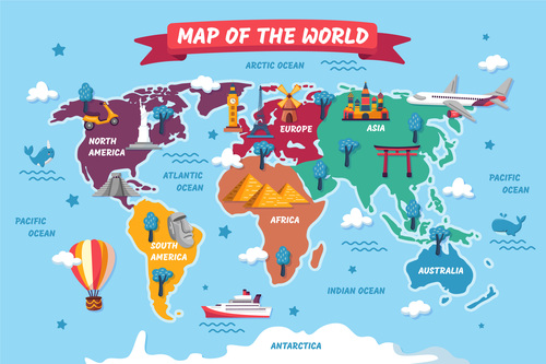 Map of the world vector