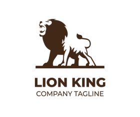 Mighty lion company logo design vector