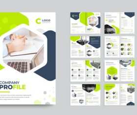 Minimal multi-page brochure design vector