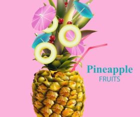 Pineapple fruits illustration vector