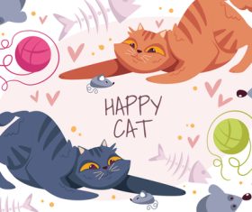 Play cat illustration vector