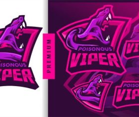 Poisonous viper gaming mascot logo vector