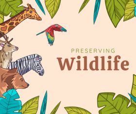Preserving wildlife vector