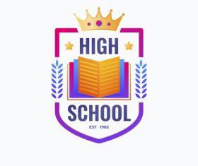 Royal high school badge logo vector