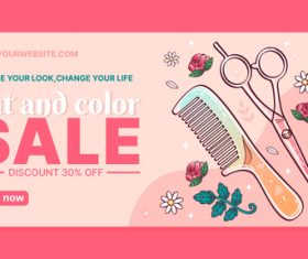 Sale banner beauty salon vector