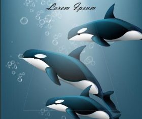 Sea life cartoon illustration vector