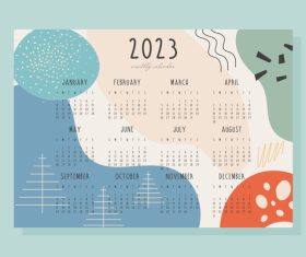 Season abstract background 2023 calendar vector