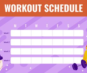 Self made motion timetable template vector
