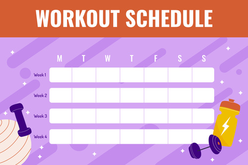 Self made motion timetable template vector