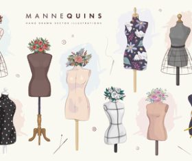 Set of hand drawn mannequins vector