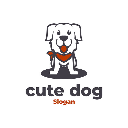 Smile dog logo vector