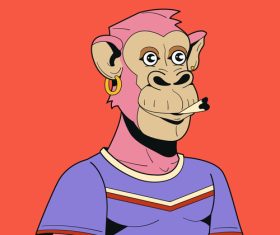 Smoking monkey illustration vector