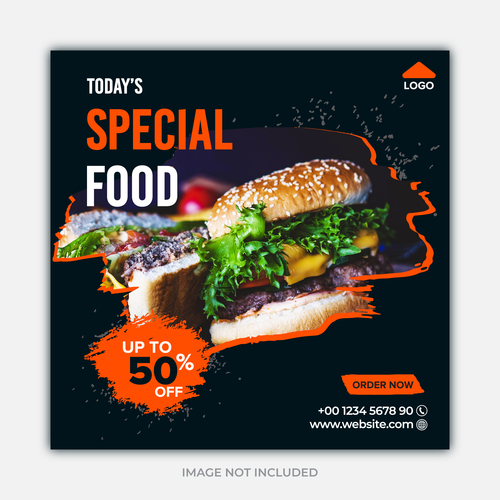 Special food social media design template vector
