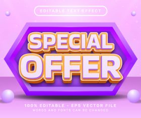 Special offer sale label font editable text effects vector