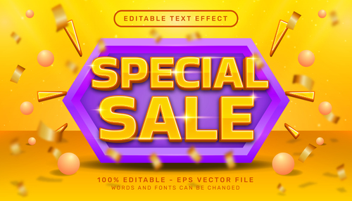 Special sale label font editable text effects vector