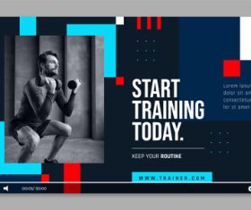 Start training today gym ad vector