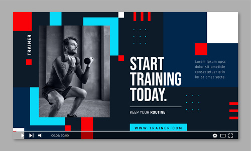 Start training today gym ad vector