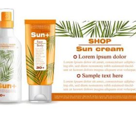 Sunscreen advertisement vector